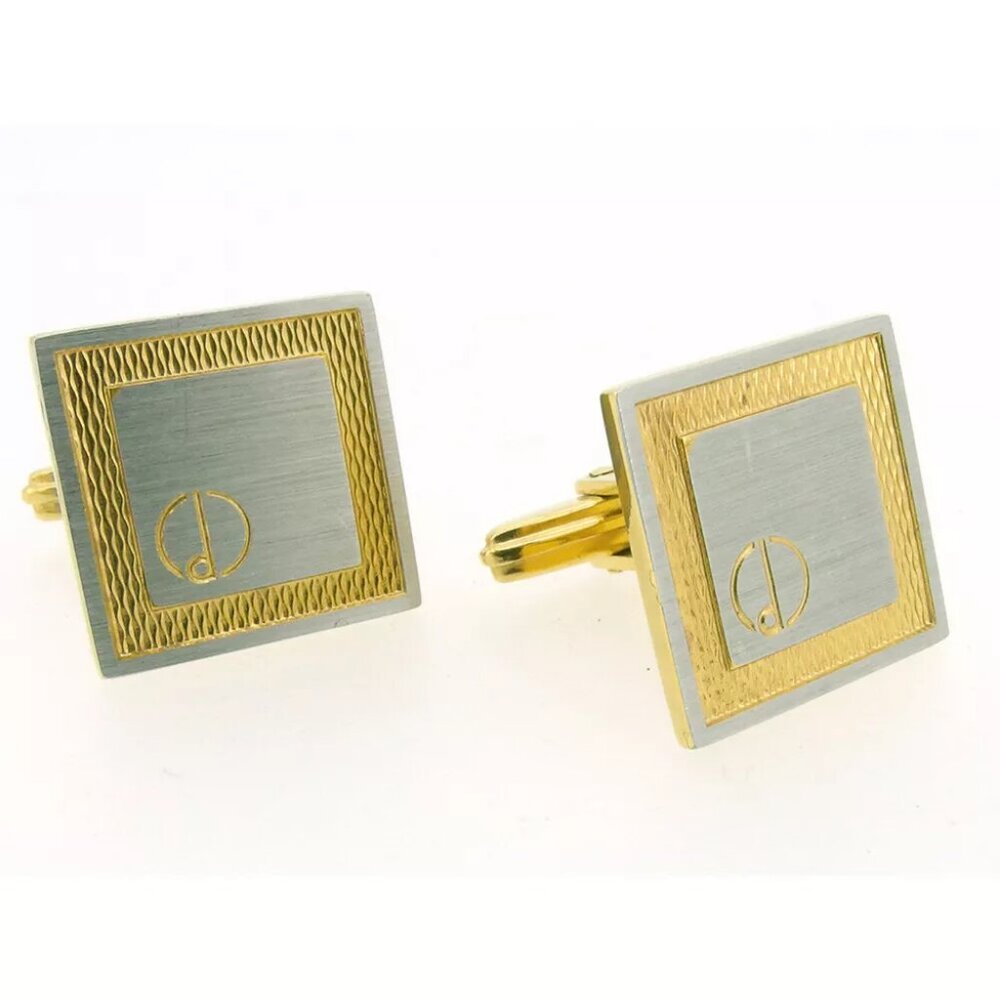 dunhill cuff d mark Silver & Gold Hardware Authentic USED T18333